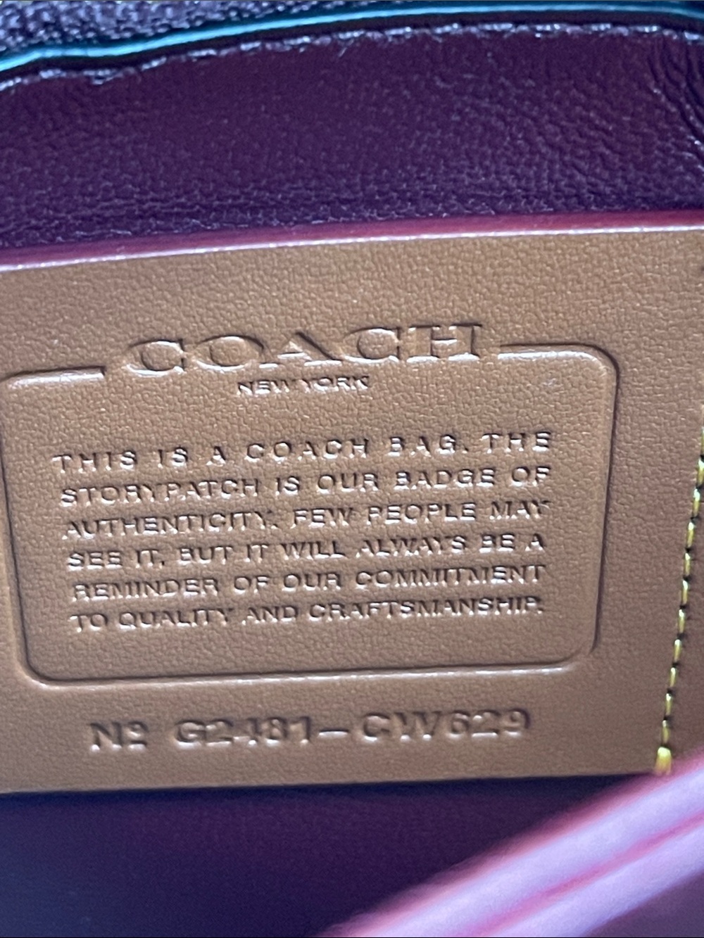 Coach G2481-CW629 Times Square Tabby 17 Quilted Nappa Leather Crossbody Burgundy - Picture 3 of 14